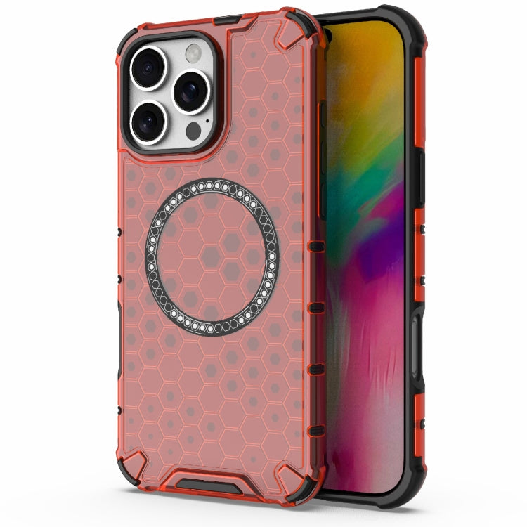 Honeycomb Magnetic Ring Shockproof Phone Case, For iPhone 16e, For iPhone 16 Pro Max, For iPhone 16 Pro, For iPhone 16 Plus