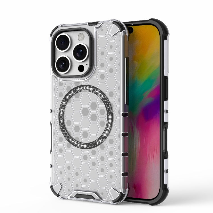 Honeycomb Magnetic Ring Shockproof Phone Case, For iPhone 16e, For iPhone 16 Pro Max, For iPhone 16 Pro, For iPhone 16 Plus