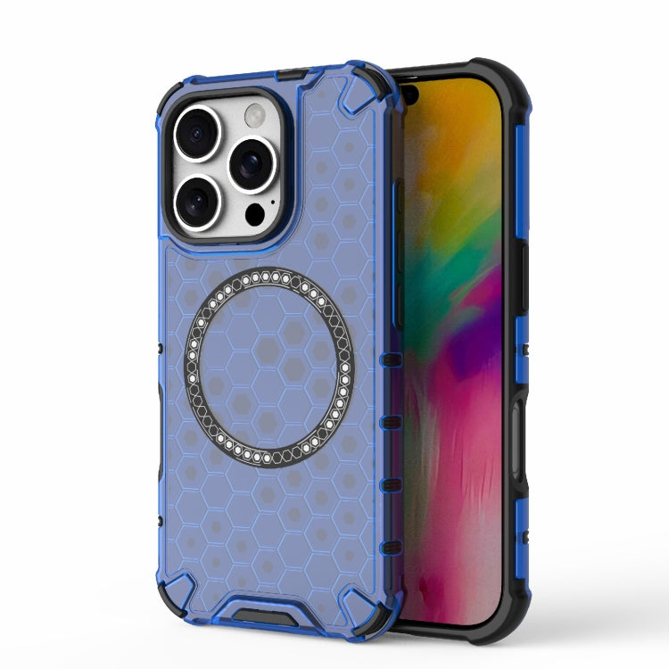 Honeycomb Magnetic Ring Shockproof Phone Case, For iPhone 16e, For iPhone 16 Pro Max, For iPhone 16 Pro, For iPhone 16 Plus