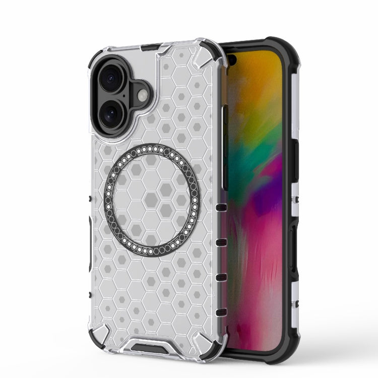 Honeycomb Magnetic Ring Shockproof Phone Case, For iPhone 16, For iPhone 15 Pro Max, For iPhone 15 Pro, For iPhone 15 Plus