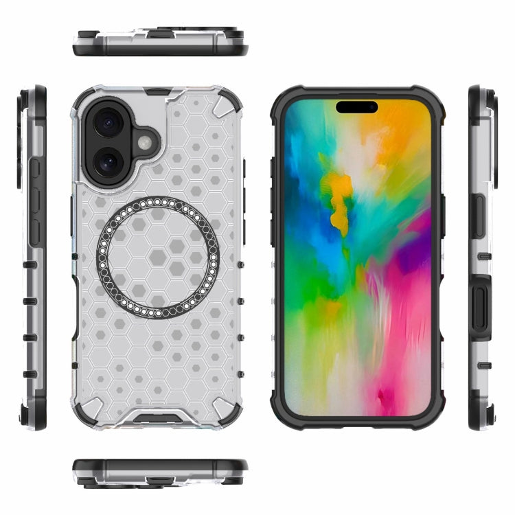 Honeycomb Magnetic Ring Shockproof Phone Case, For iPhone 16, For iPhone 15 Pro Max, For iPhone 15 Pro, For iPhone 15 Plus
