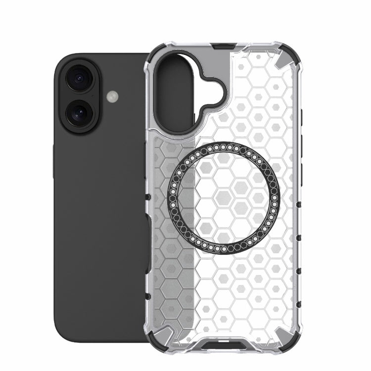 Honeycomb Magnetic Ring Shockproof Phone Case, For iPhone 16, For iPhone 15 Pro Max, For iPhone 15 Pro, For iPhone 15 Plus