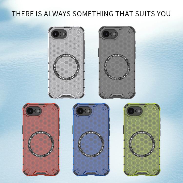Honeycomb Magnetic Ring Shockproof Phone Case, For iPhone 16e, For iPhone 16 Pro Max, For iPhone 16 Pro, For iPhone 16 Plus