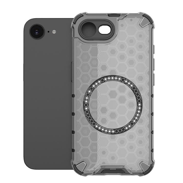 Honeycomb Magnetic Ring Shockproof Phone Case, For iPhone 16e, For iPhone 16 Pro Max, For iPhone 16 Pro, For iPhone 16 Plus
