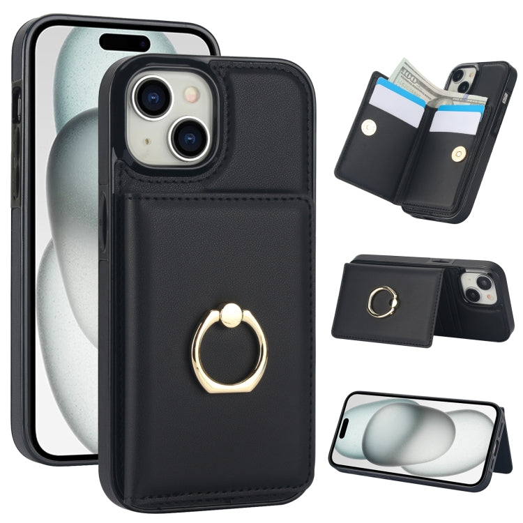 RFID Anti-theft Card Ring Holder Phone Case, For iPhone 15 Plus, For iPhone 15, For iPhone 14 Plus
