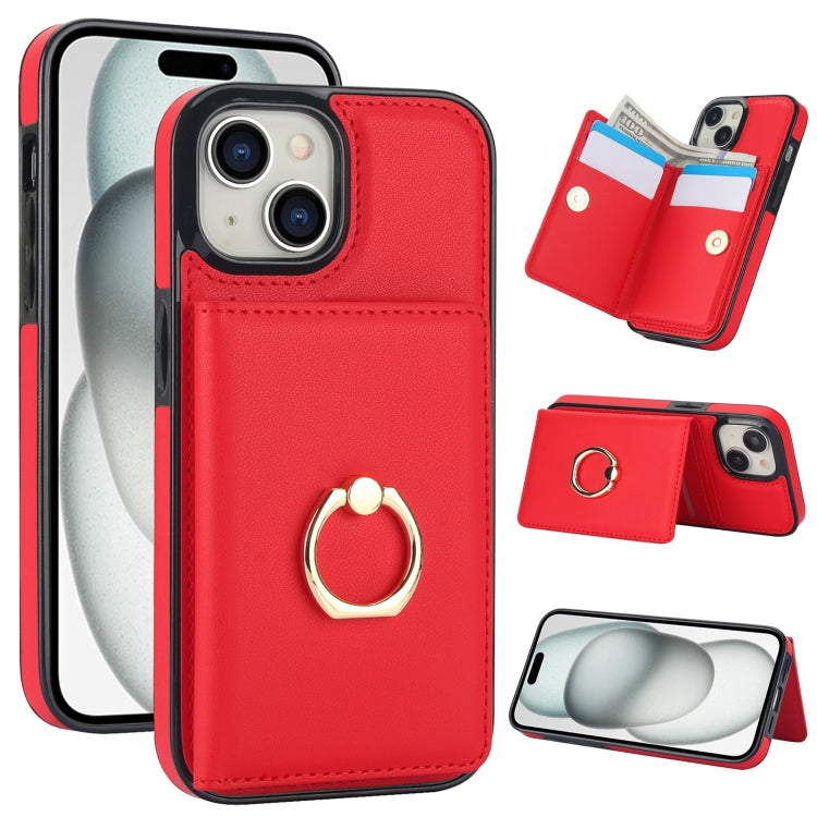 RFID Anti-theft Card Ring Holder Phone Case, For iPhone 15 Plus, For iPhone 15, For iPhone 14 Plus