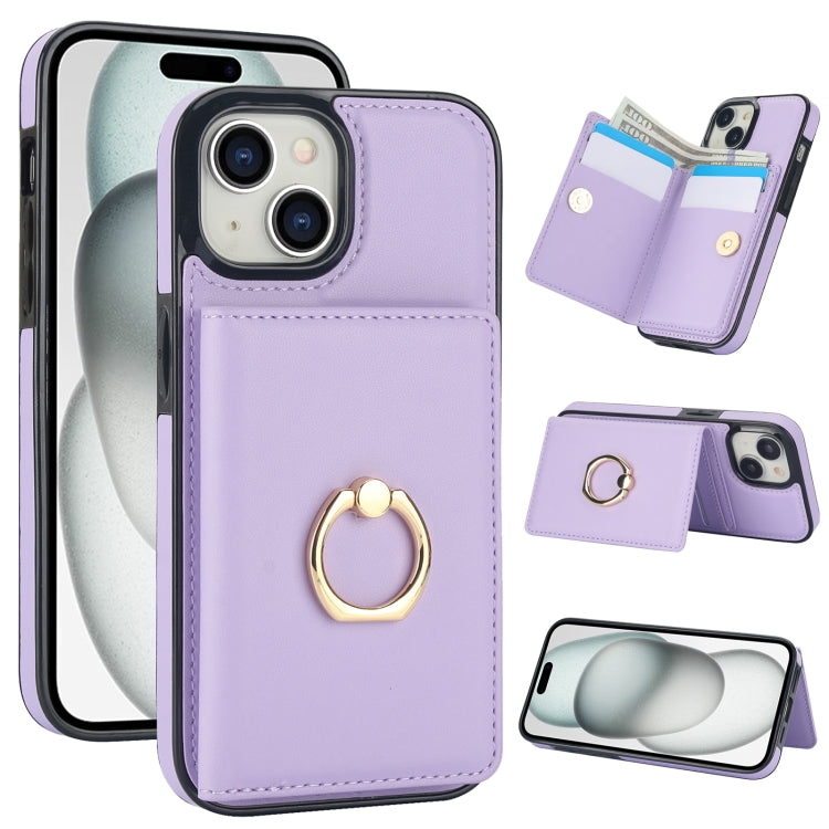 RFID Anti-theft Card Ring Holder Phone Case, For iPhone 15 Plus, For iPhone 15, For iPhone 14 Plus