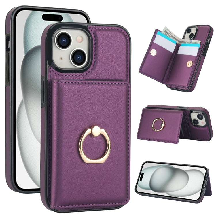 RFID Anti-theft Card Ring Holder Phone Case, For iPhone 15 Plus, For iPhone 15, For iPhone 14 Plus