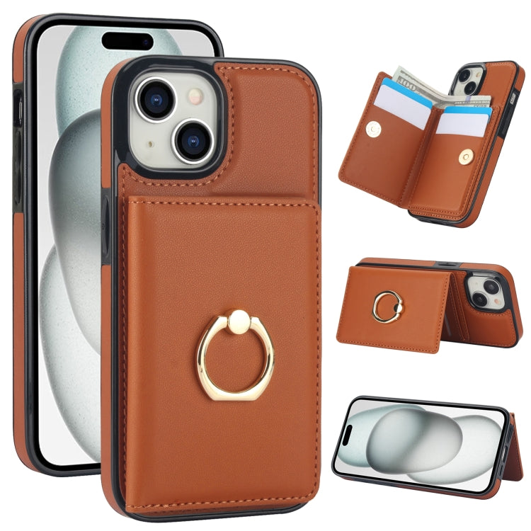 RFID Anti-theft Card Ring Holder Phone Case, For iPhone 15 Plus, For iPhone 15, For iPhone 14 Plus