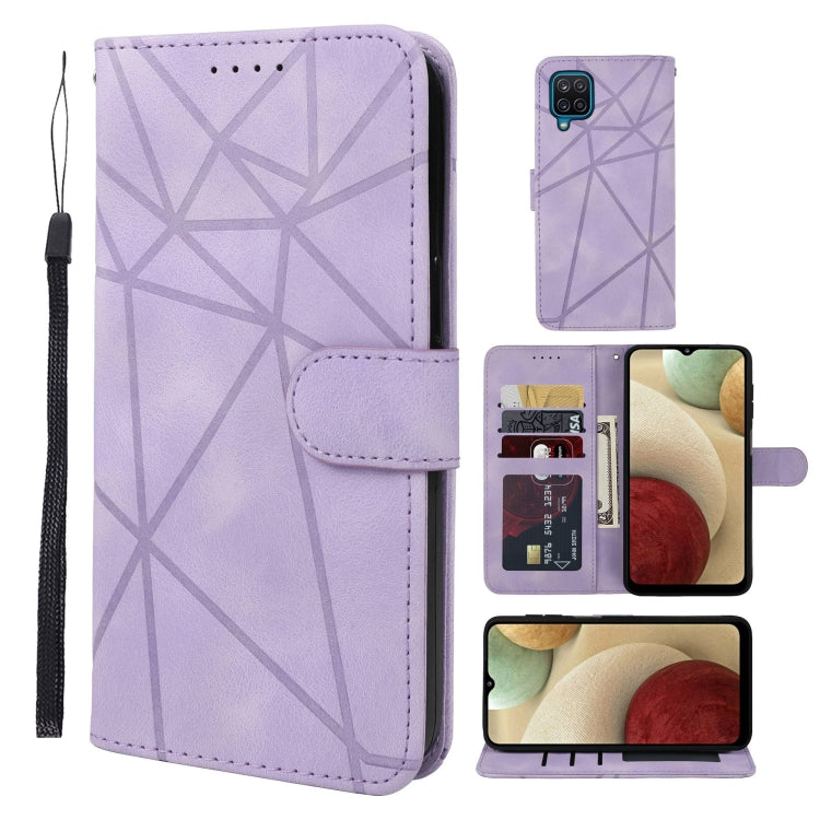 Skin Feel Geometric Lines Leather Phone Case