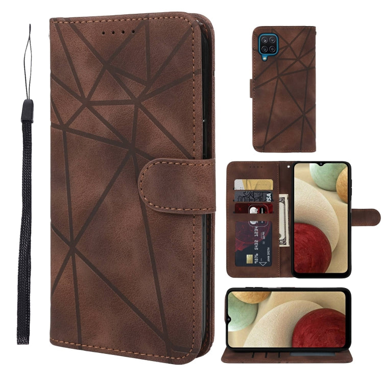 Skin Feel Geometric Lines Leather Phone Case