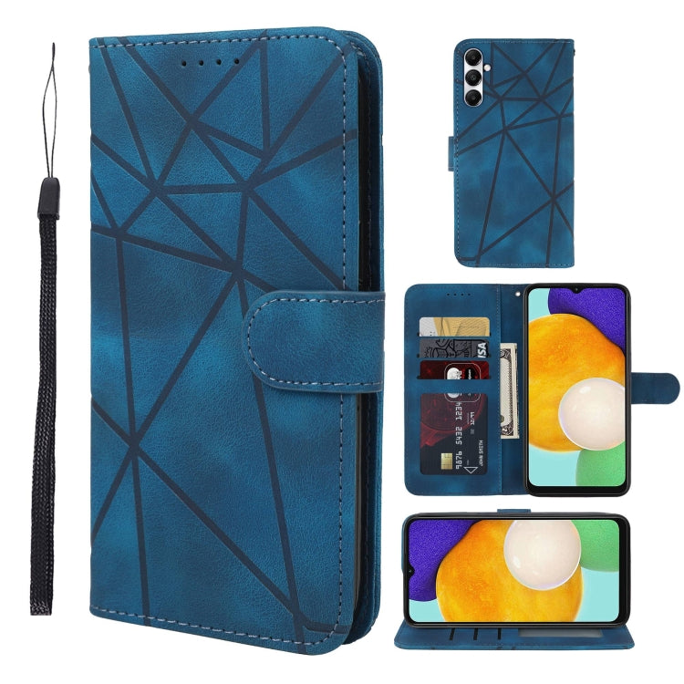 Skin Feel Geometric Lines Leather Phone Case