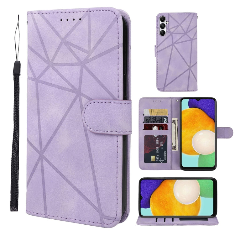 Skin Feel Geometric Lines Leather Phone Case