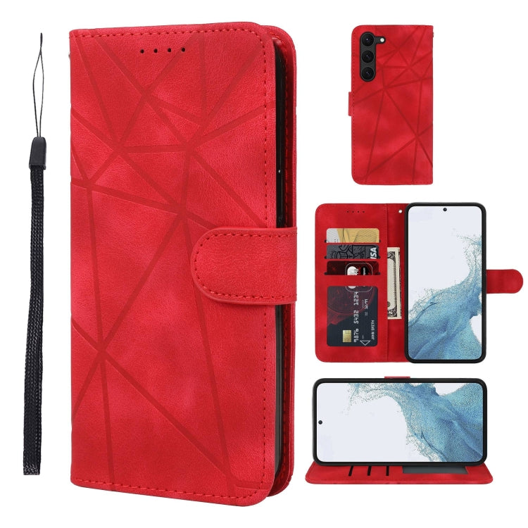 Skin Feel Geometric Lines Leather Phone Case