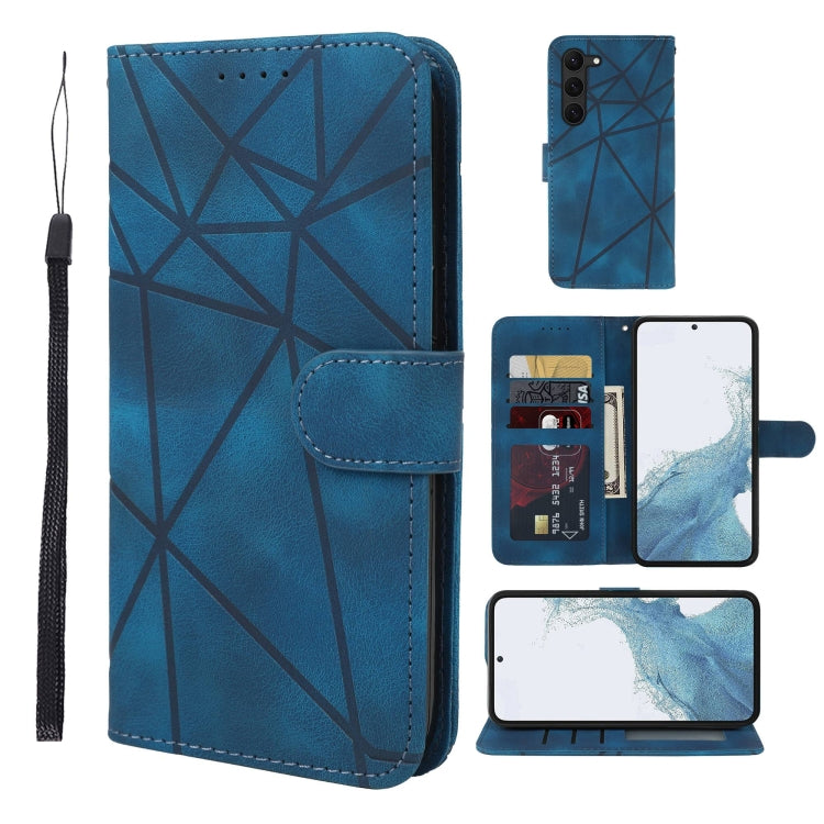 Skin Feel Geometric Lines Leather Phone Case