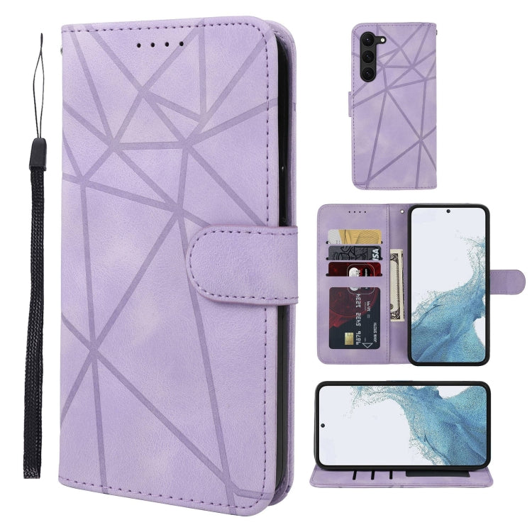 Skin Feel Geometric Lines Leather Phone Case