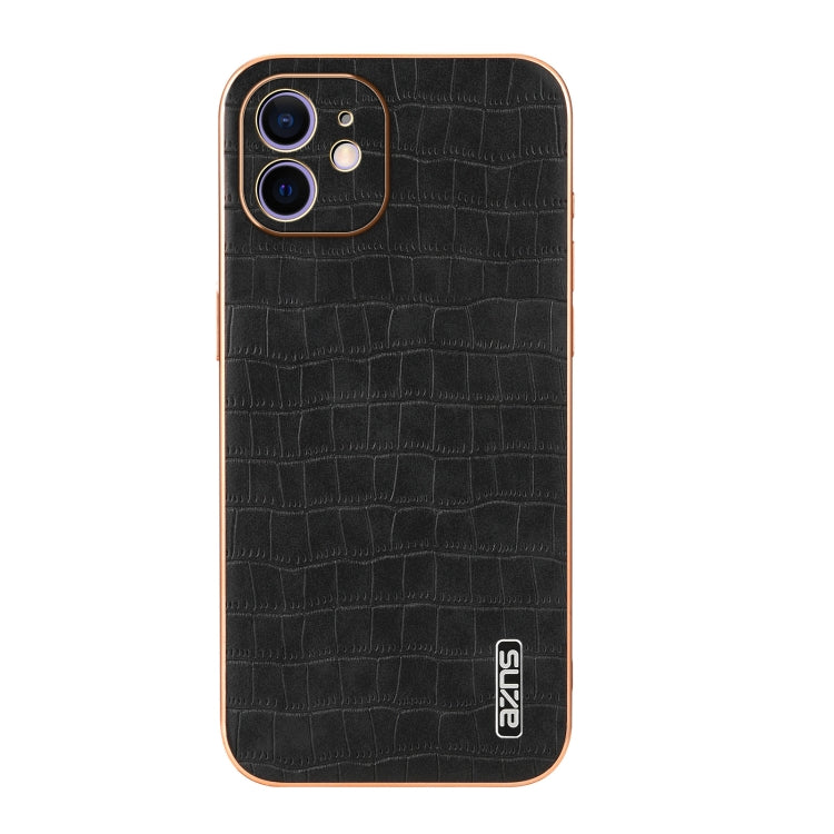 AZNS Electroplated Frame Crocodile Texture Full Coverage Phone Case
