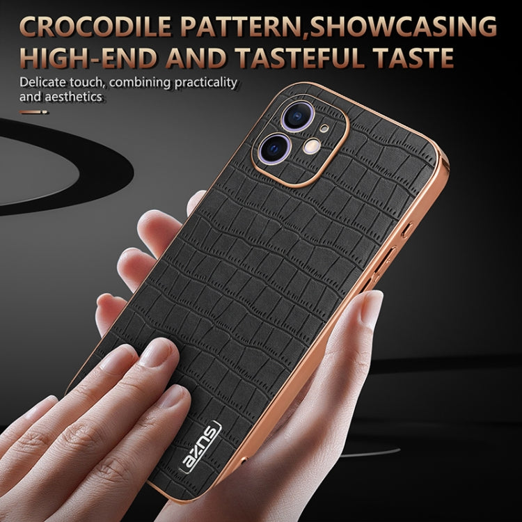 AZNS Electroplated Frame Crocodile Texture Full Coverage Phone Case