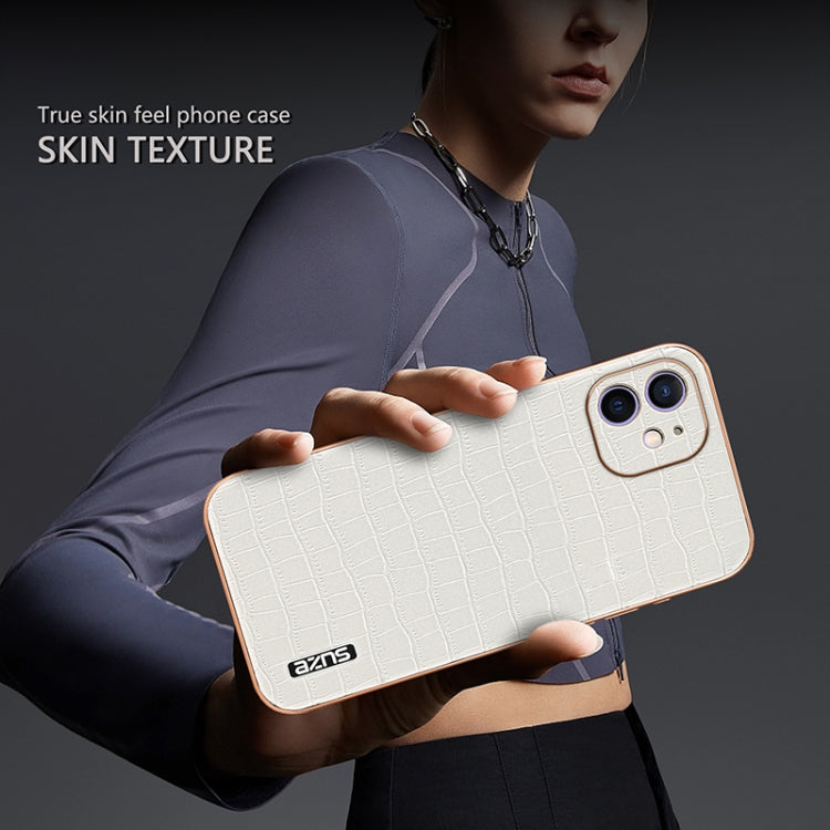 AZNS Electroplated Frame Crocodile Texture Full Coverage Phone Case