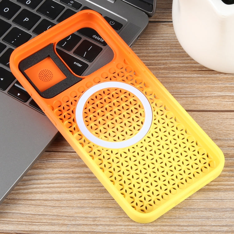 Gradient Color Honeycomb Aromatherapy MagSafe Phone Case, For iPhone 15 Pro Max, For iPhone 15 Pro, For iPhone 15 Plus, For iPhone 15
