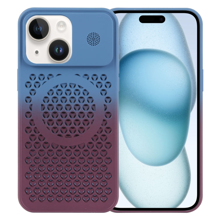 Gradient Color Honeycomb Aromatherapy MagSafe Phone Case, For iPhone 15 Pro Max, For iPhone 15 Pro, For iPhone 15 Plus, For iPhone 15