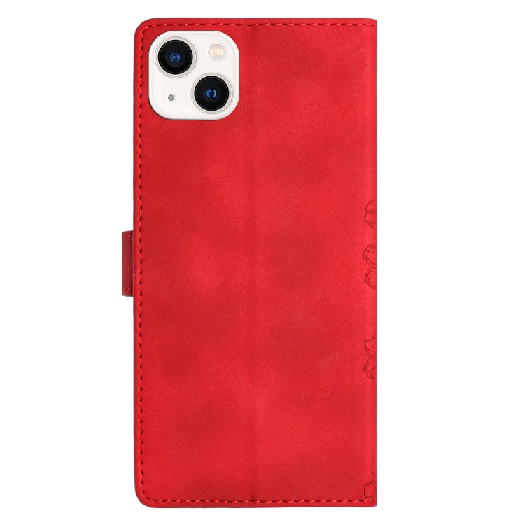 Cherry Blossom Butterfly Skin Feel Embossed PU Phone Case