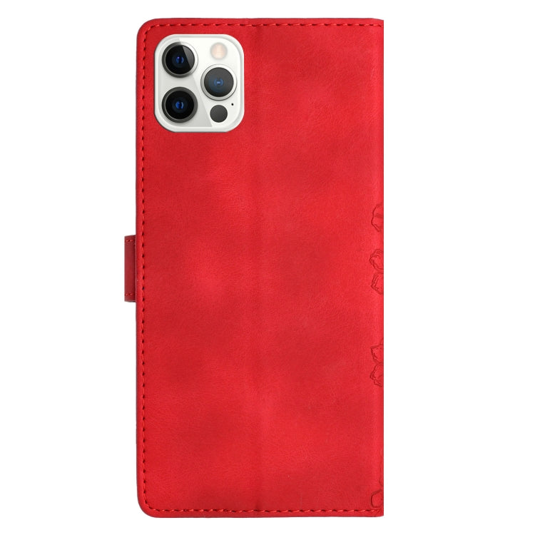Cherry Blossom Butterfly Skin Feel Embossed PU Phone Case, For iPhone 13 Pro, For iPhone 13, For iPhone 13 mini