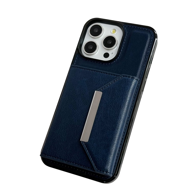 Solid Color Metal Buckle Card Slots Bag Phone Case