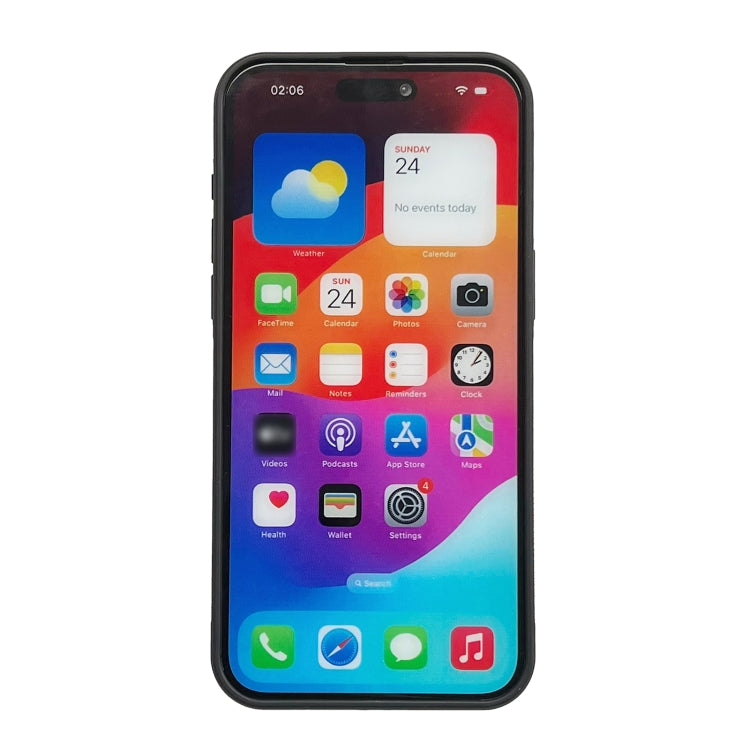 Solid Color Metal Buckle Card Slots Bag Phone Case