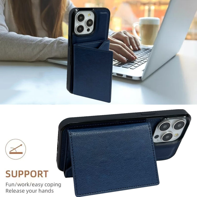 Solid Color Metal Buckle Card Slots Bag Phone Case