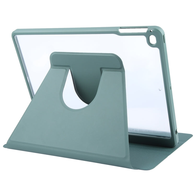 GEBEI Acrylic TPU 3-folding Rotating Smart Tablet Leather Case withh Pen Slot, For iPad 9.7 2018 & 2017 / Air / Air2
