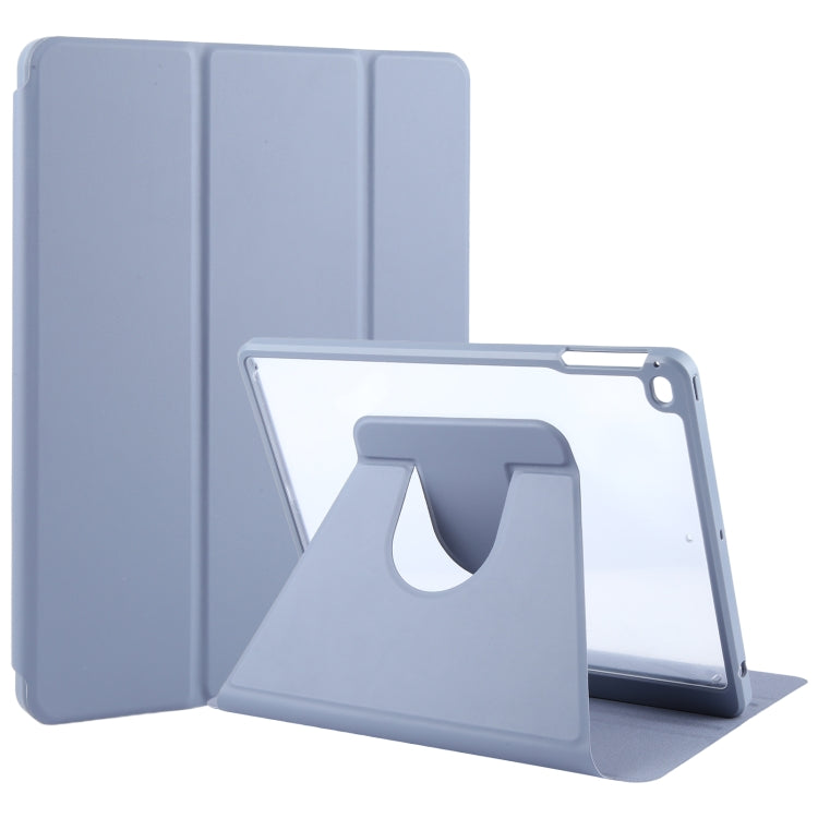 GEBEI Acrylic TPU 3-folding Rotating Smart Tablet Leather Case withh Pen Slot, For iPad 9.7 2018 & 2017 / Air / Air2
