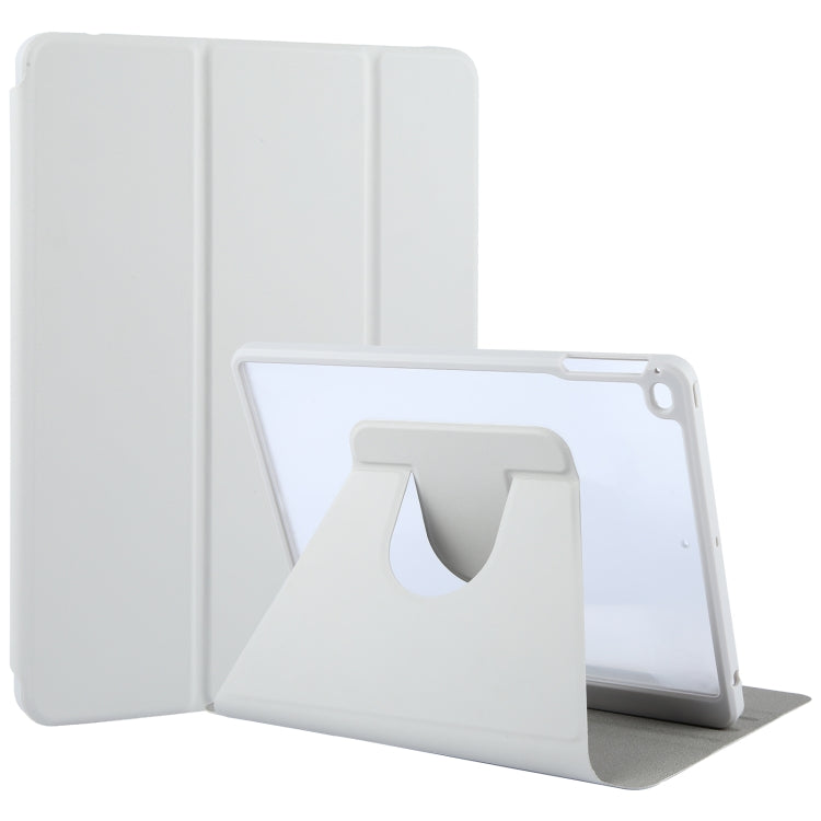 GEBEI Acrylic TPU 3-folding Rotating Smart Tablet Leather Case withh Pen Slot, For iPad 9.7 2018 & 2017 / Air / Air2
