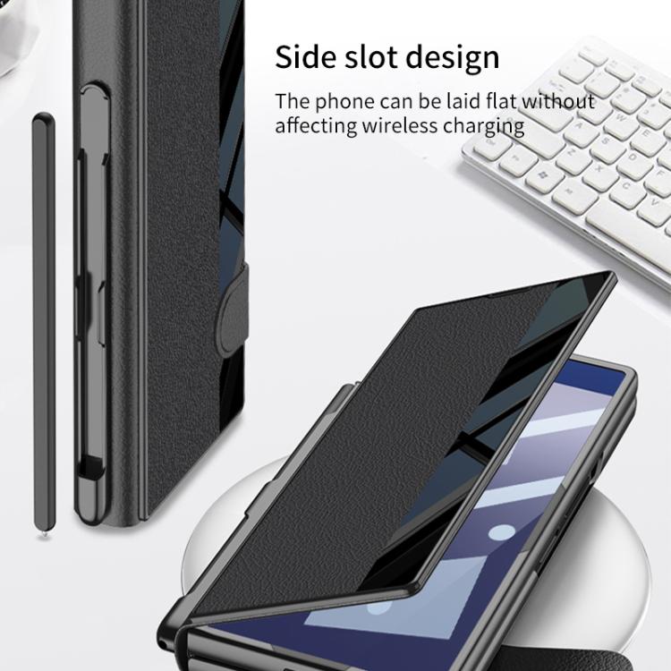 GKK Integrated Full Coverage Flip Phone Case with Pen Slot, Not Included Pen
