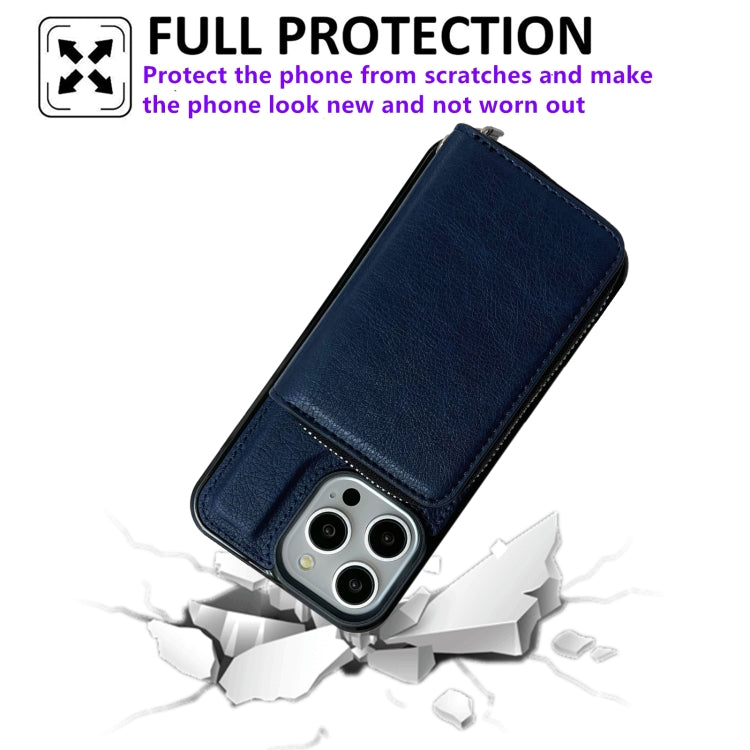Solid Color Zipper 11-Card Slots Bag Phone Case with Lanyard, For iPhone 15 Pro Max, For iPhone 15 Pro, For iPhone 14 Pro, For iPhone 14 Pro Max