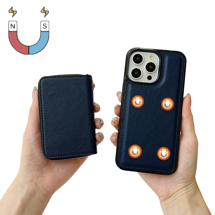 Solid Color Zipper 11-Card Slots Bag Phone Case with Lanyard, For iPhone 15 Pro Max, For iPhone 15 Pro, For iPhone 14 Pro, For iPhone 14 Pro Max