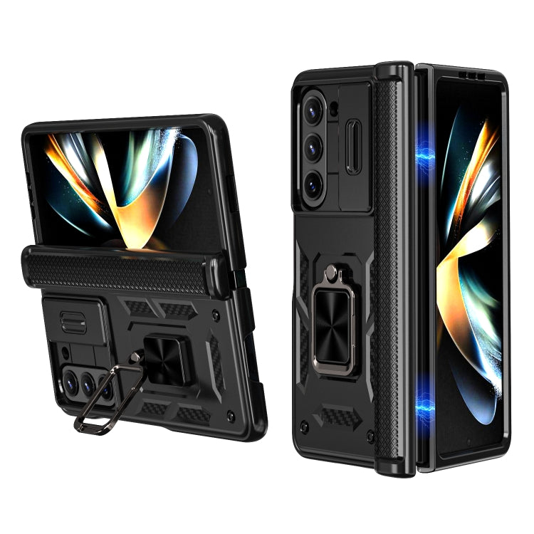 Sliding Window Hinge Phone Case with Ring Stand