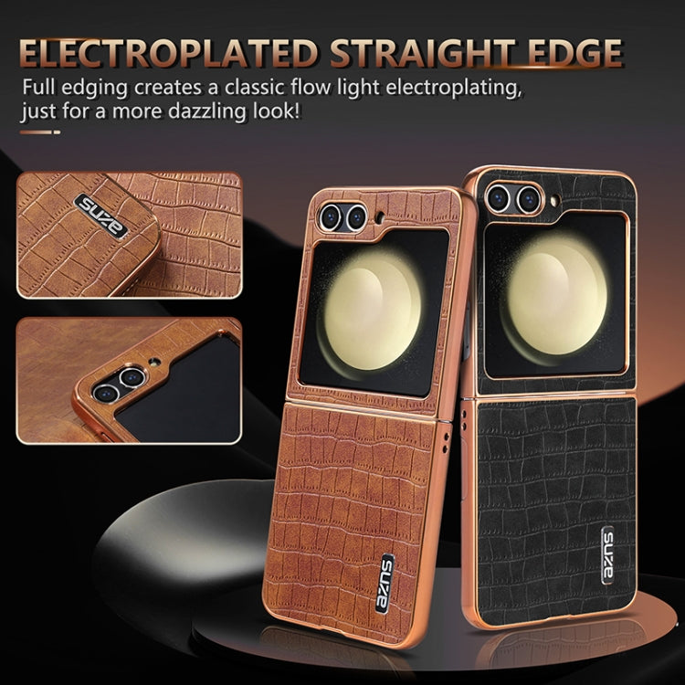 AZNS Electroplated Frame Crocodile Texture Full Coverage Phone Case