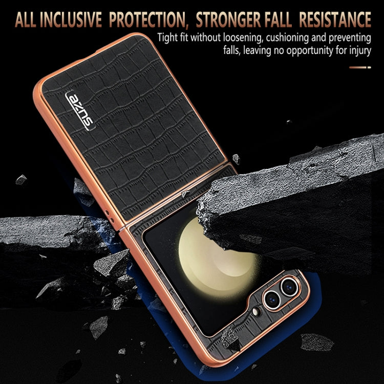 AZNS Electroplated Frame Crocodile Texture Full Coverage Phone Case