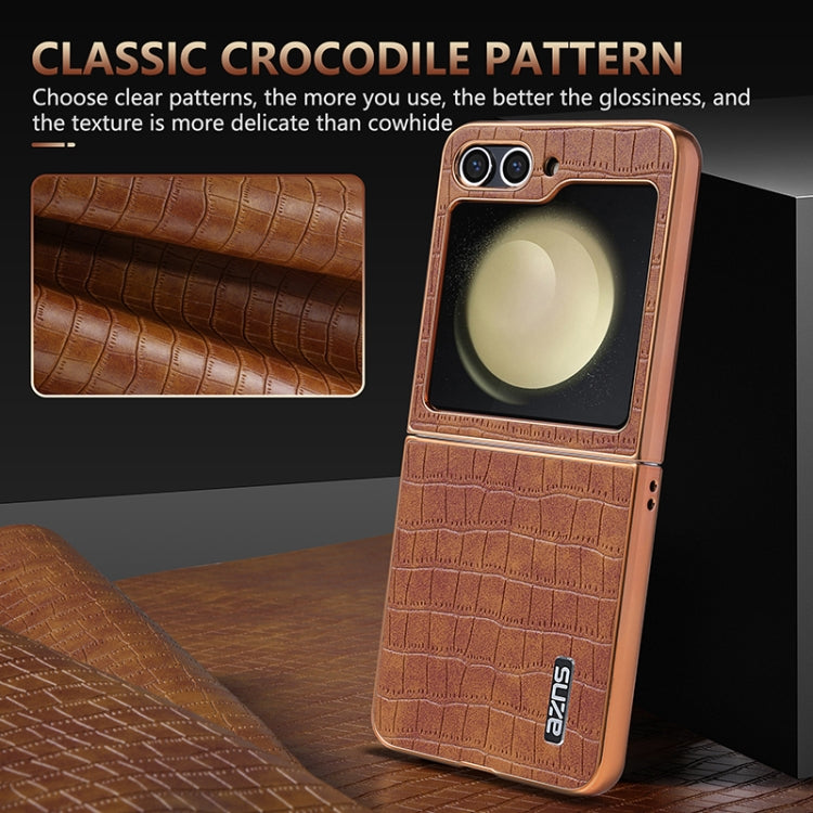 AZNS Electroplated Frame Crocodile Texture Full Coverage Phone Case