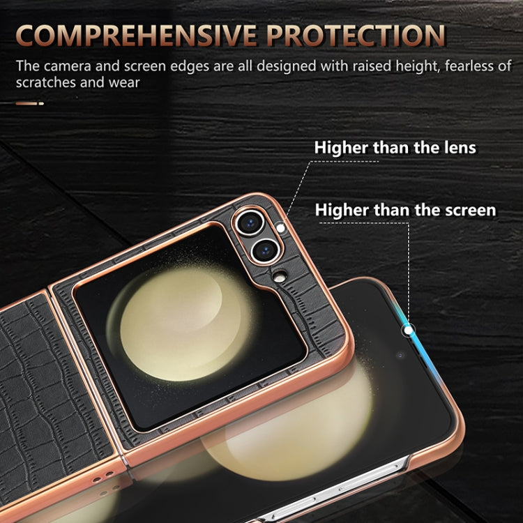 AZNS Electroplated Frame Crocodile Texture Full Coverage Phone Case