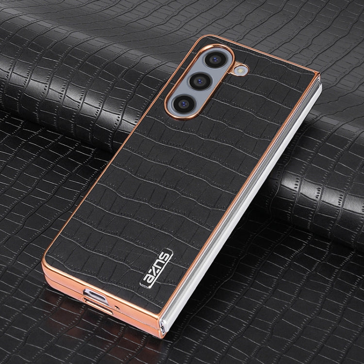 AZNS Electroplated Frame Crocodile Texture Full Coverage Phone Case