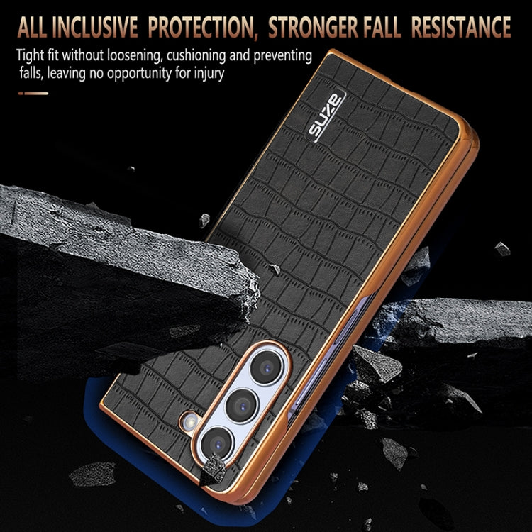 AZNS Electroplated Frame Crocodile Texture Full Coverage Phone Case