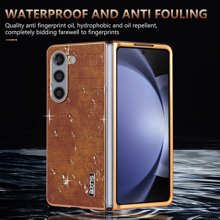 AZNS Electroplated Frame Crocodile Texture Full Coverage Phone Case