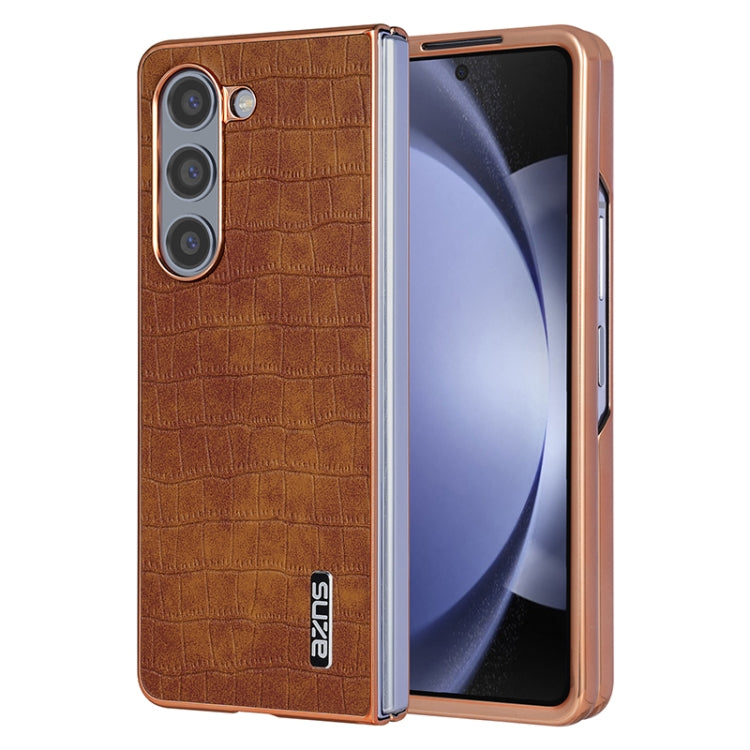 AZNS Electroplated Frame Crocodile Texture Full Coverage Phone Case