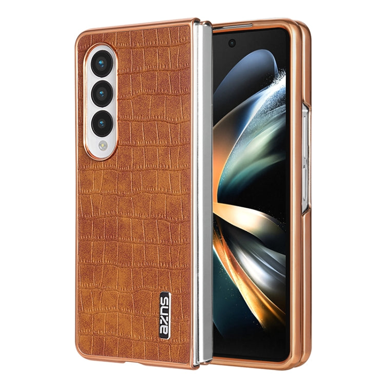 AZNS Electroplated Frame Crocodile Texture Full Coverage Phone Case
