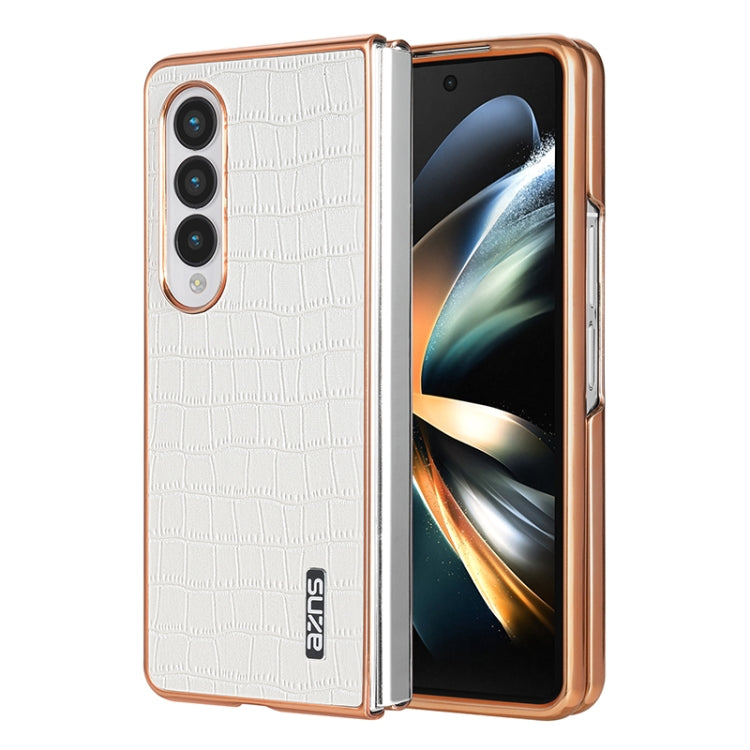 AZNS Electroplated Frame Crocodile Texture Full Coverage Phone Case