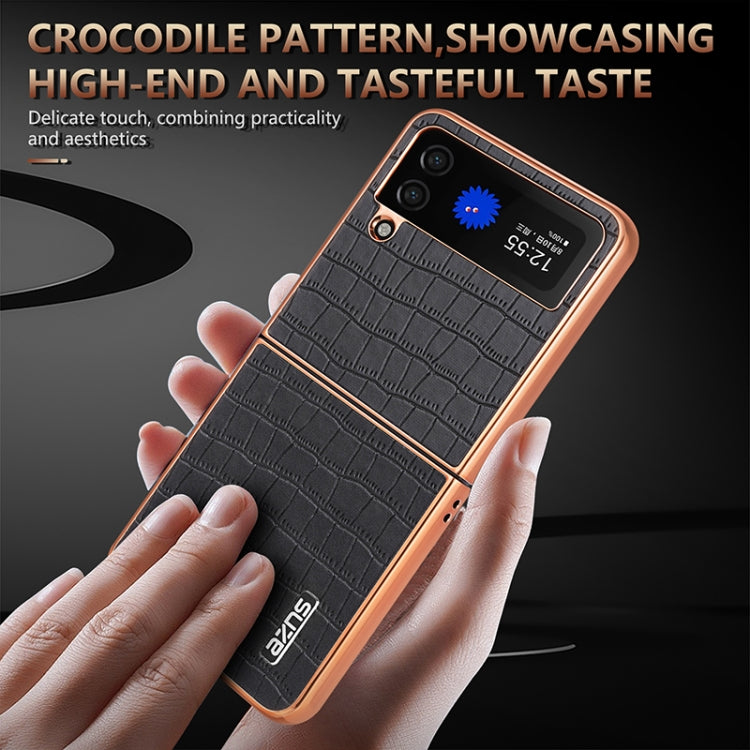 AZNS Electroplated Frame Crocodile Texture Full Coverage Phone Case