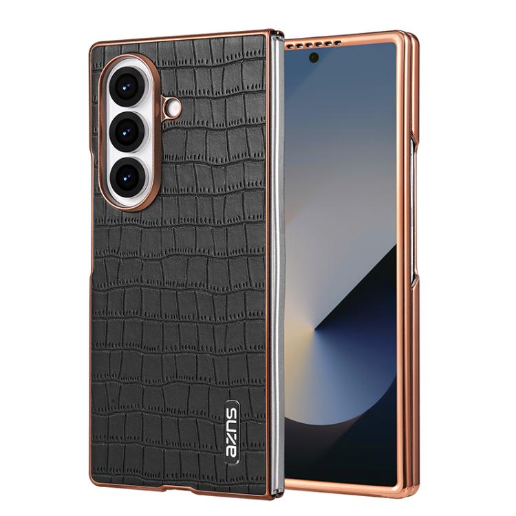 AZNS Electroplated Frame Crocodile Texture Full Coverage Phone Case