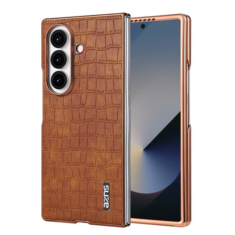AZNS Electroplated Frame Crocodile Texture Full Coverage Phone Case